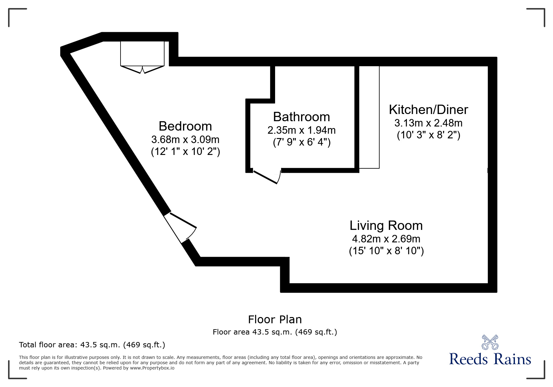 Floorplan of  Flat for sale, Leigh Street, Liverpool, Merseyside, L1