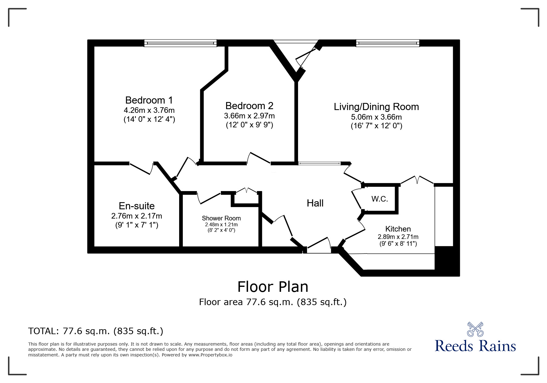 Floorplan of 2 bedroom  Flat for sale, The Colonnades, Albert Dock, Merseyside, L3