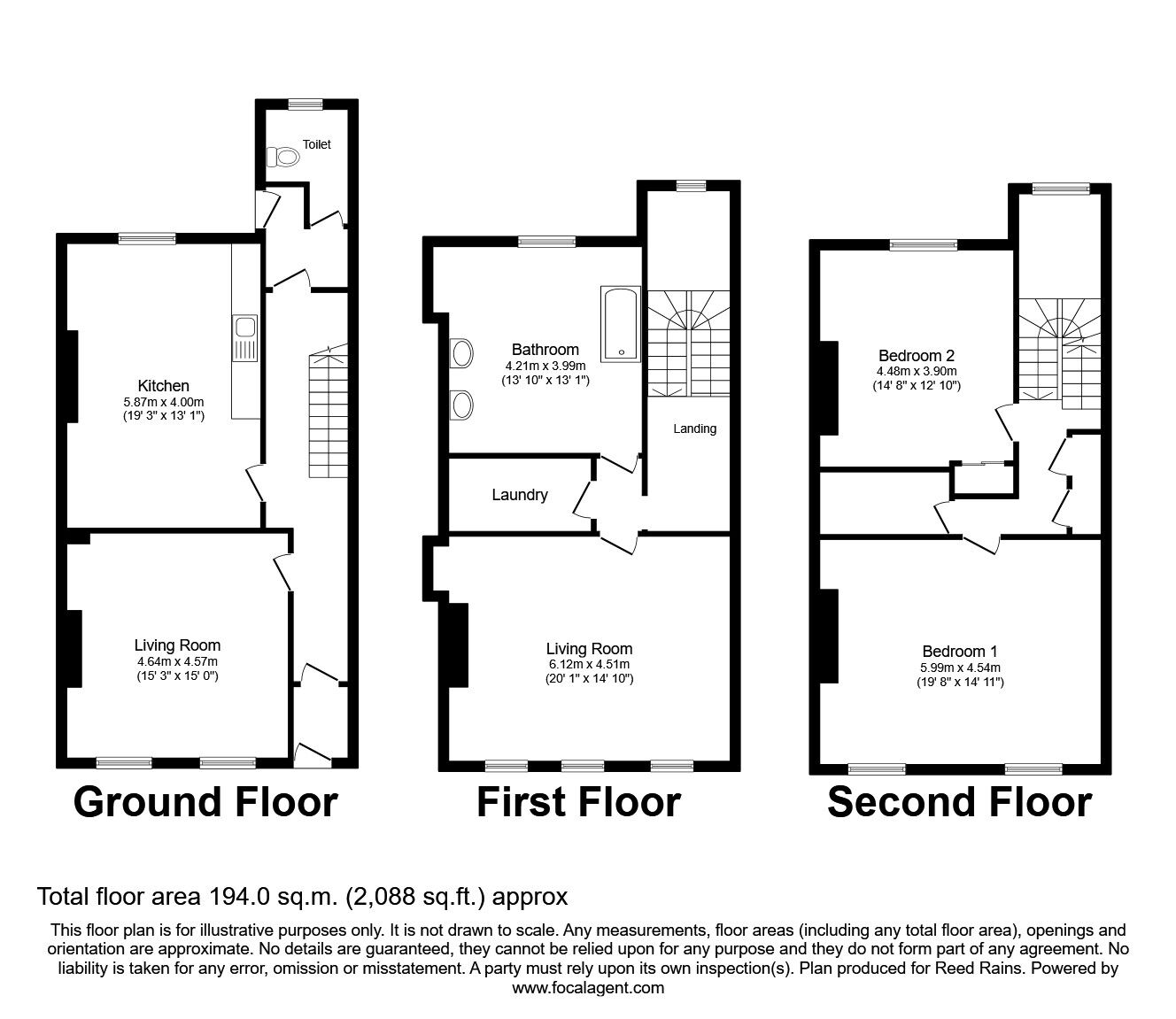Floorplan of 3 bedroom Mid Terrace House for sale, Canning Street, Liverpool, Merseyside, L8