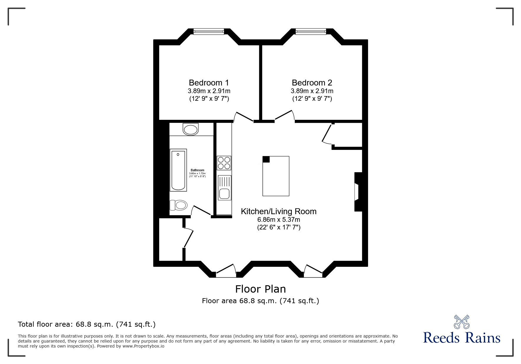 Floorplan of 2 bedroom  Flat to rent, Stowell Street, Liverpool, Merseyside, L7
