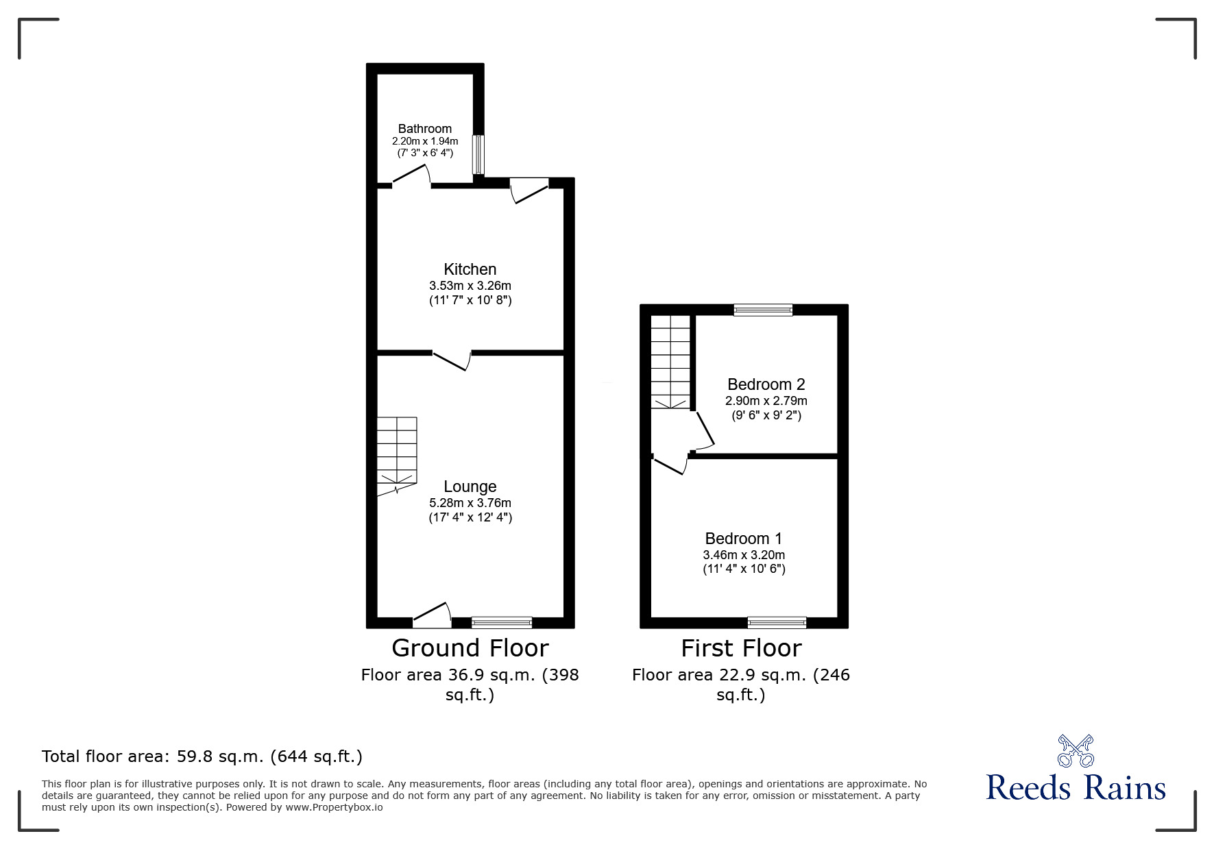 Floorplan of 2 bedroom Mid Terrace House to rent, Bisley Street, Liverpool, Merseyside, L15