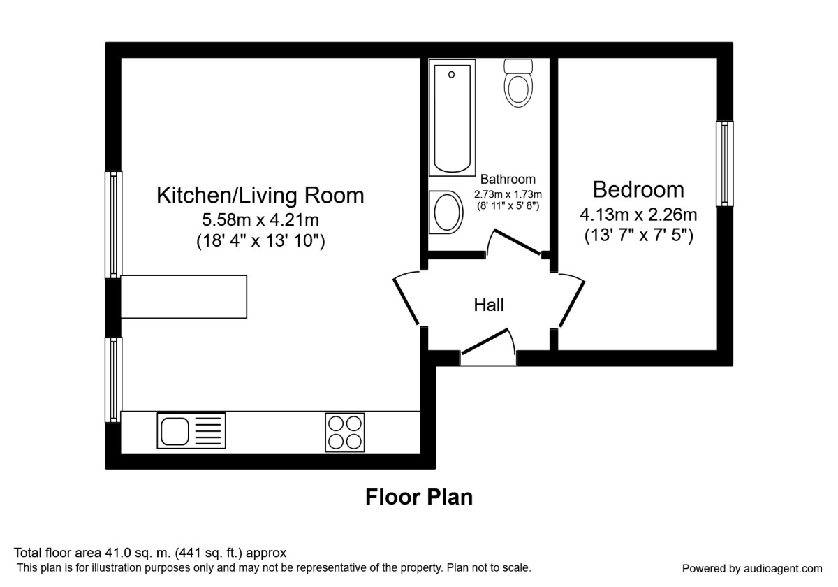 Floorplan of 1 bedroom  Flat for sale, Derby Lane, Liverpool, L13