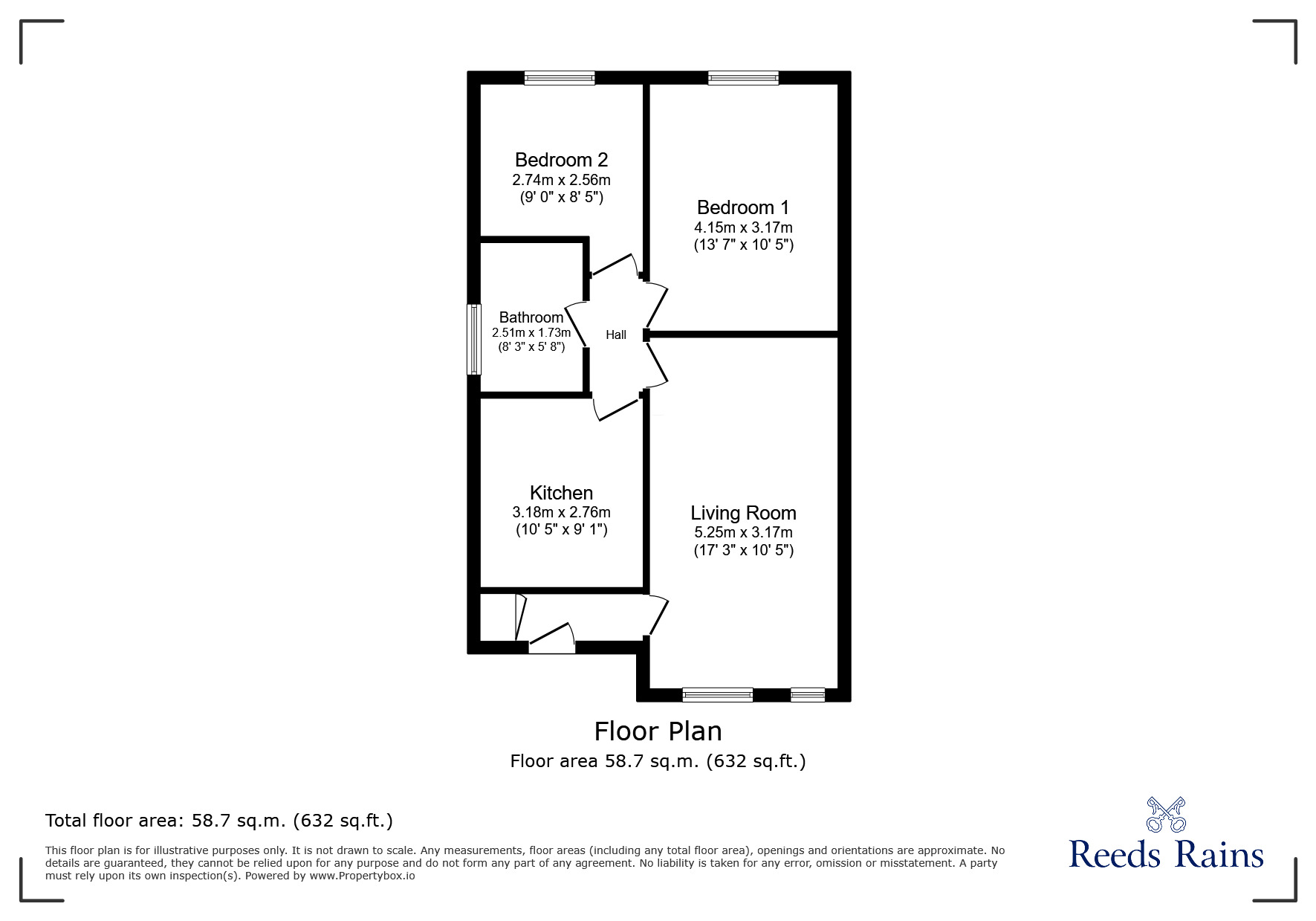 Floorplan of 2 bedroom Semi Detached Bungalow for sale, St. Cuthberts Close, Liverpool, Merseyside, L12