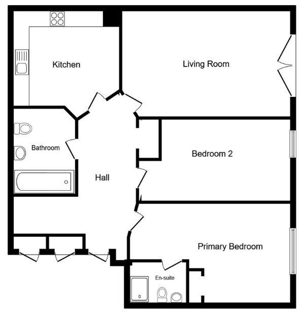Floorplan of 2 bedroom  Flat for sale, Quebec Quay, Liverpool, Merseyside, L3