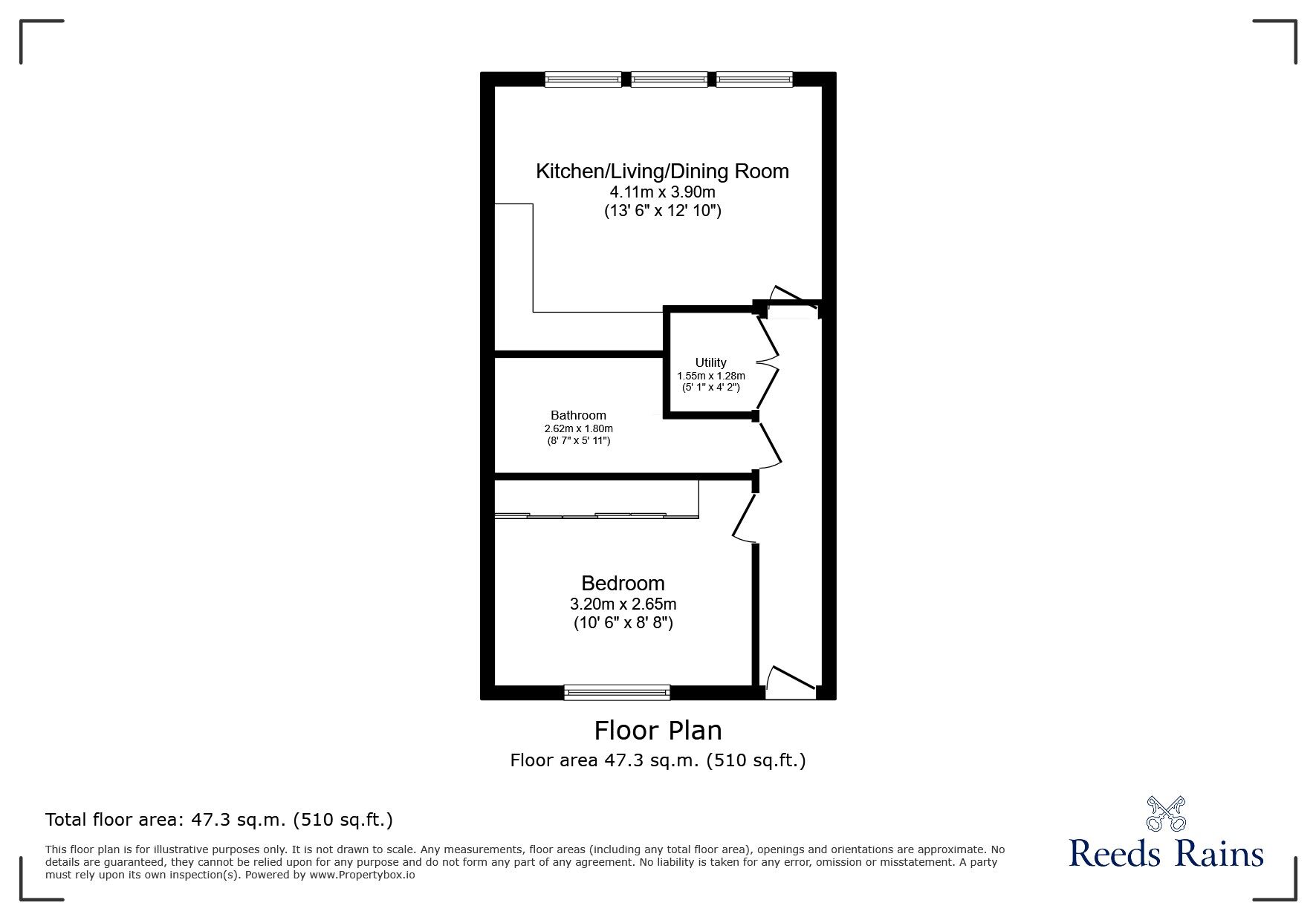 Floorplan of 1 bedroom  Flat for sale, Mann Island, Liverpool, Merseyside, L3