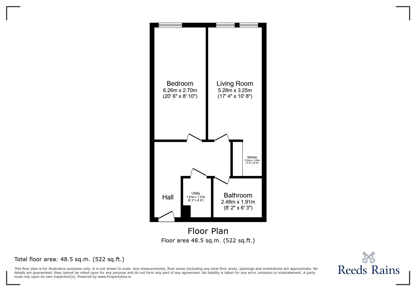 Floorplan of 1 bedroom  Flat for sale, The Strand, Liverpool, Merseyside, L2