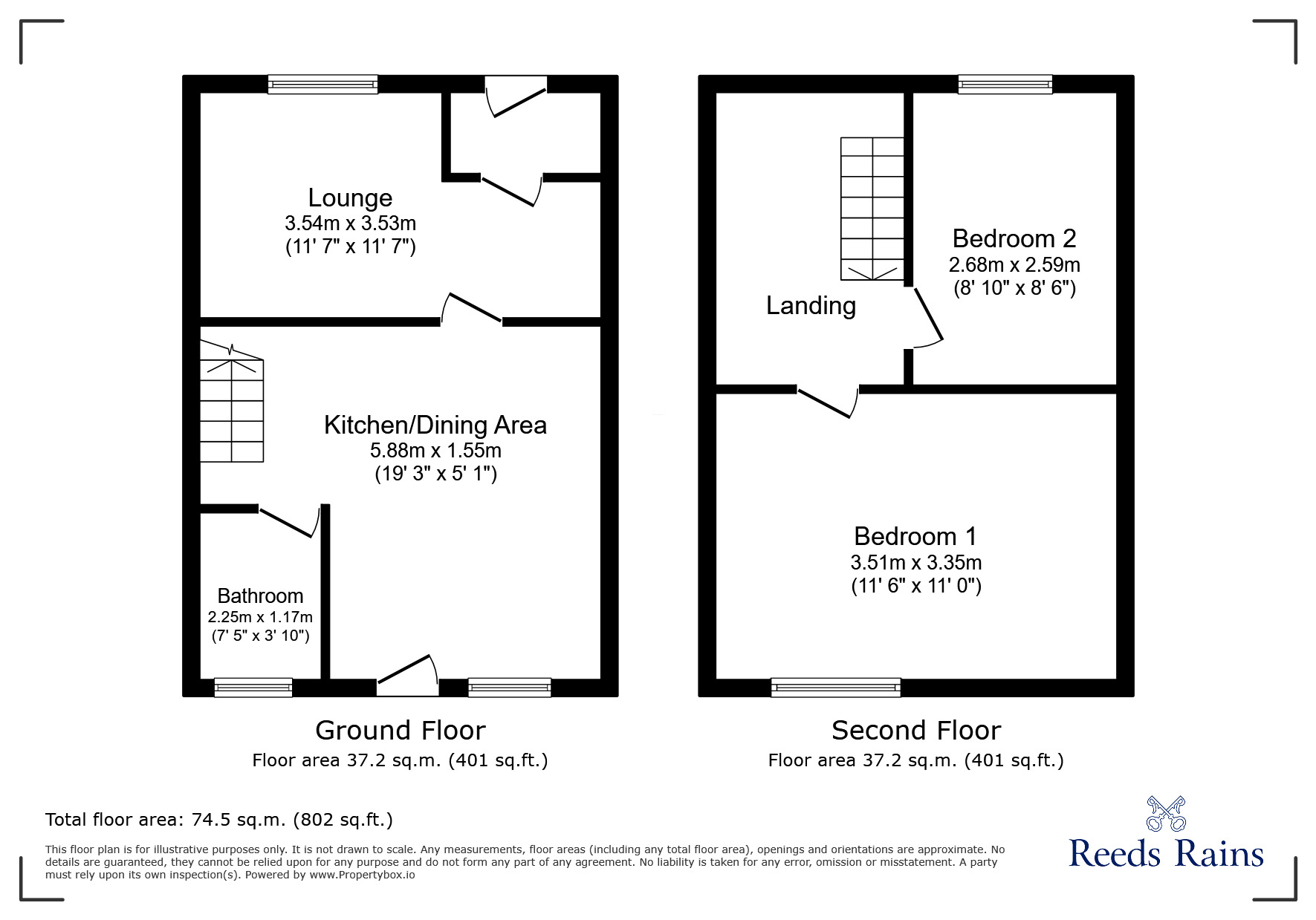Floorplan of 2 bedroom Mid Terrace House to rent, Wendell Street, Liverpool, Merseyside, L8