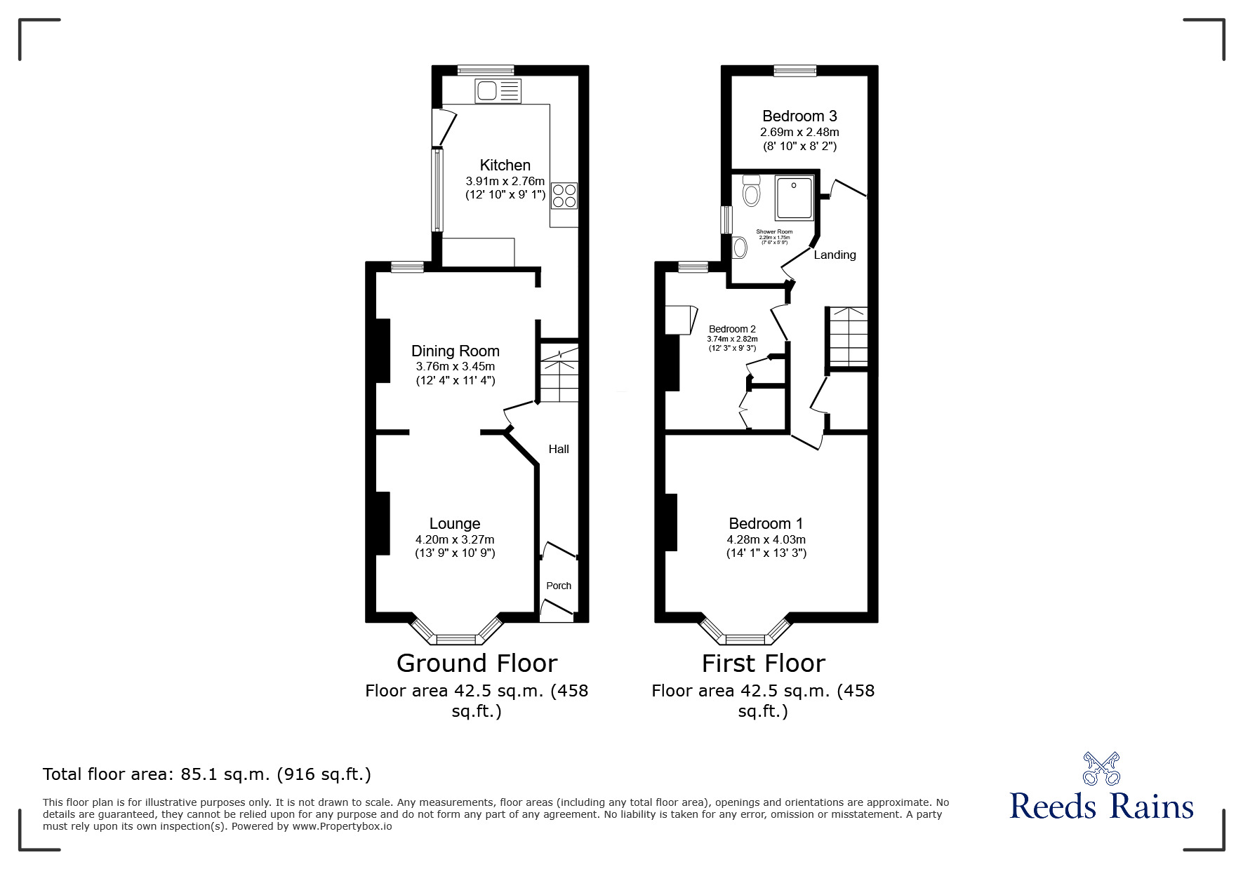 Floorplan of 3 bedroom House to rent, Hanford Avenue, Liverpool, Merseyside, L9