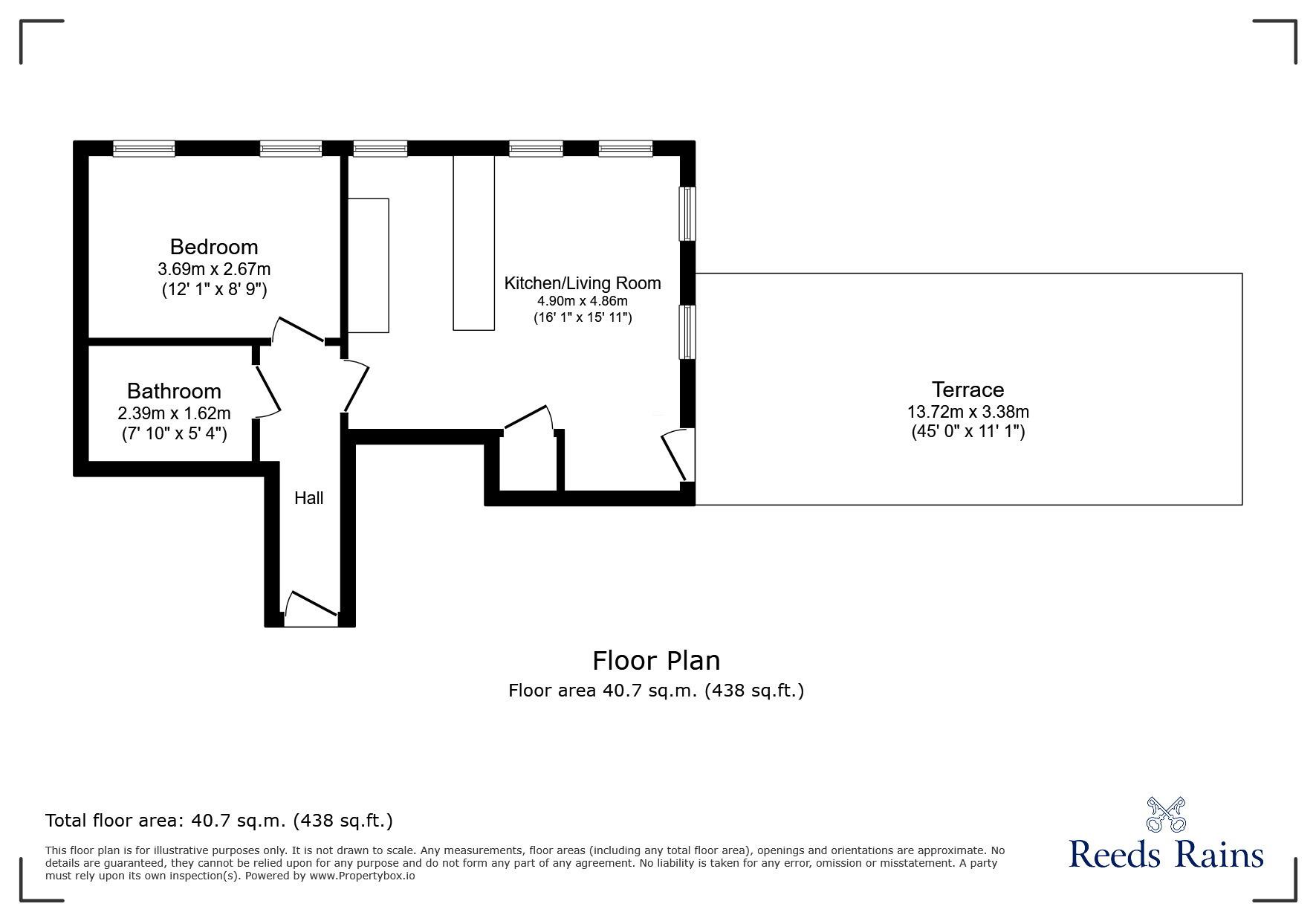 Floorplan of 1 bedroom  Flat for sale, Neptune Place, Liverpool, Merseyside, L8