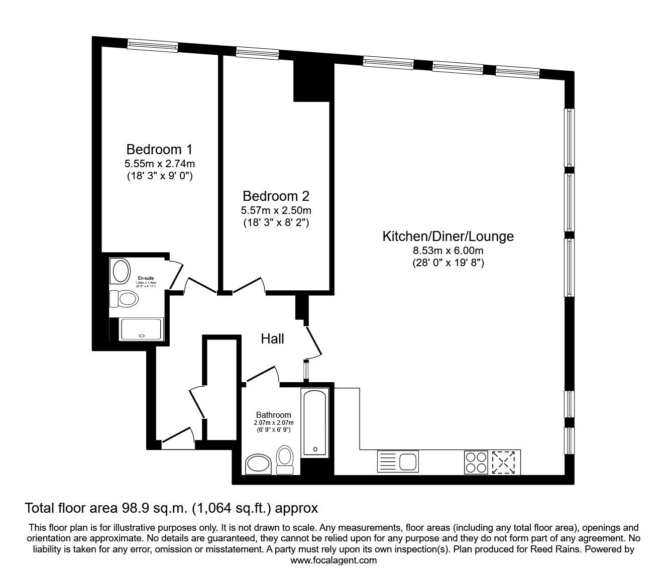 Floorplan of 2 bedroom  Flat for sale, Princes Parade, Liverpool, Merseyside, L3