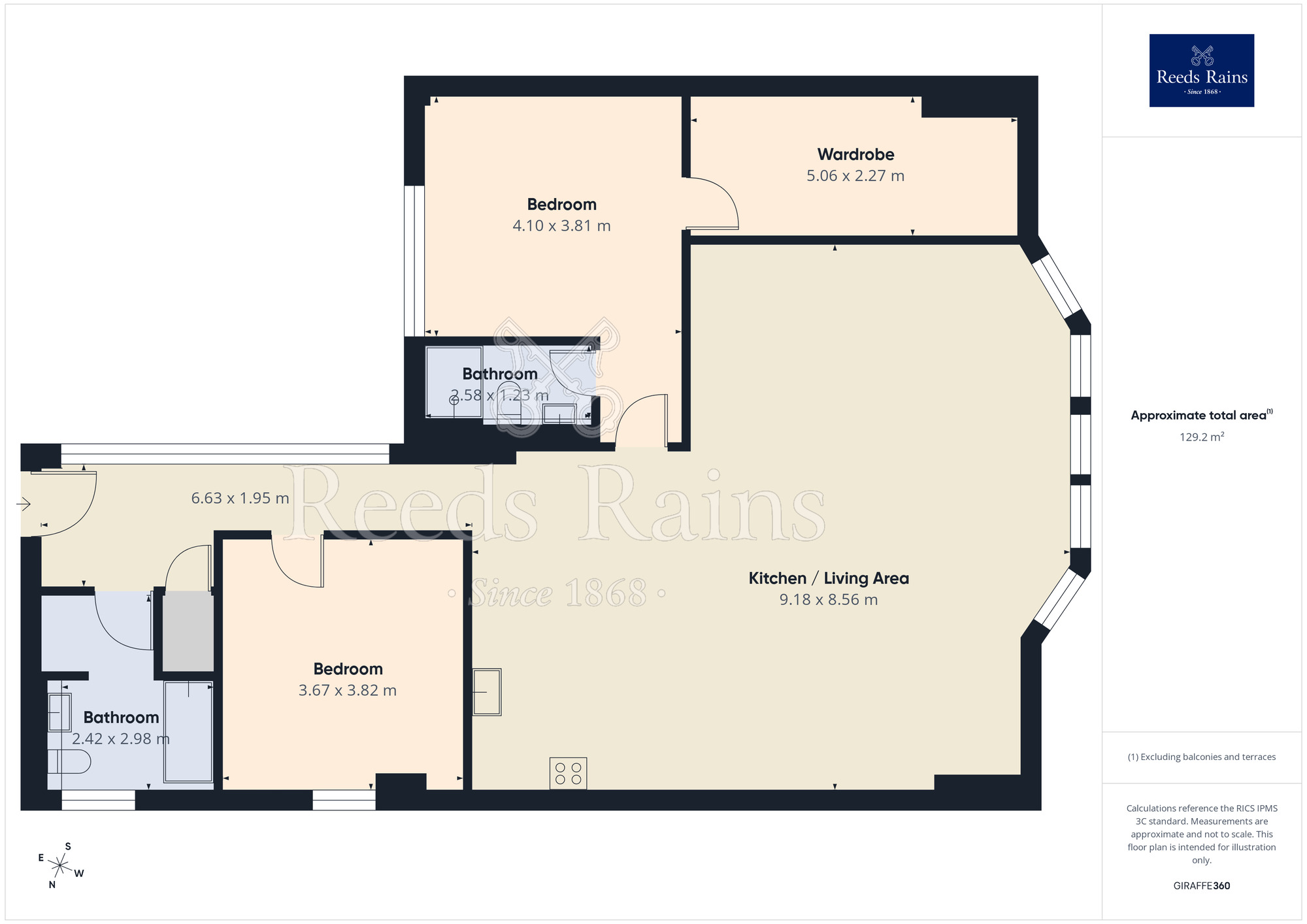 Floorplan of 2 bedroom Flat for sale, Tower Building, Liverpool, Merseyside, L3