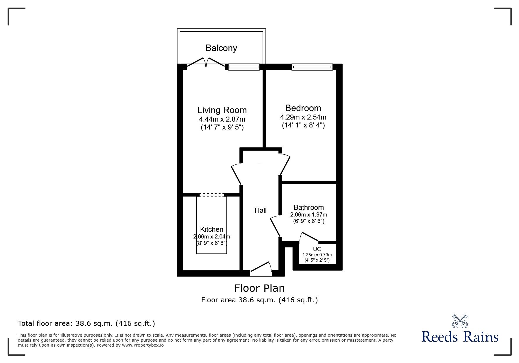 Floorplan of 1 bedroom  Flat for sale, Pall Mall, Liverpool, Merseyside, L3