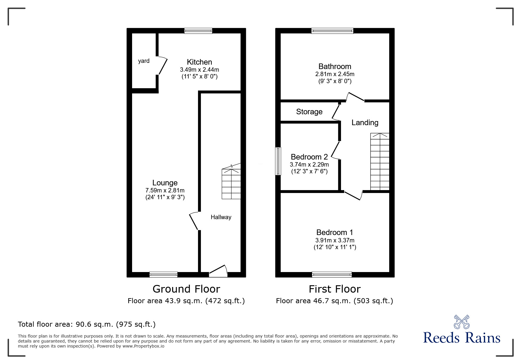 Floorplan of 2 bedroom Mid Terrace House to rent, Southdale Road, Liverpool, Merseyside, L15