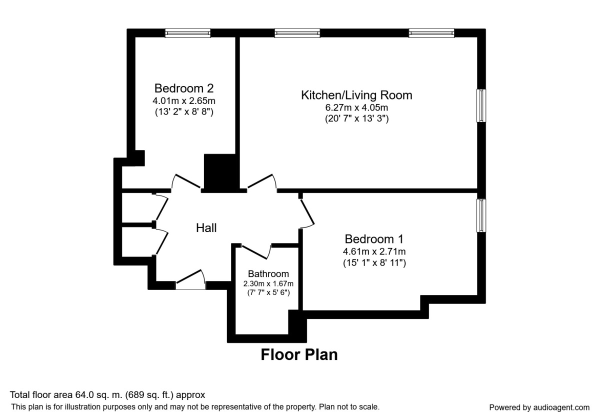 Floorplan of 2 bedroom  Flat for sale, Henry Street, Liverpool, L1