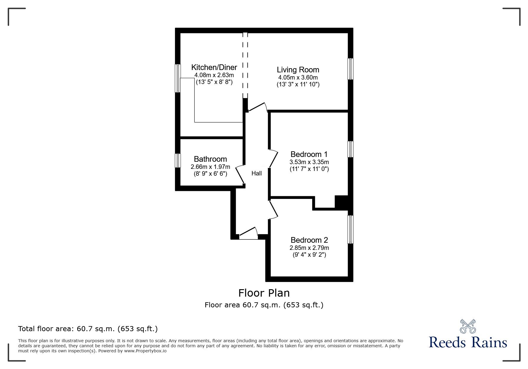Floorplan of 2 bedroom Flat for sale, Colonel Drive, Liverpool, Merseyside, L12