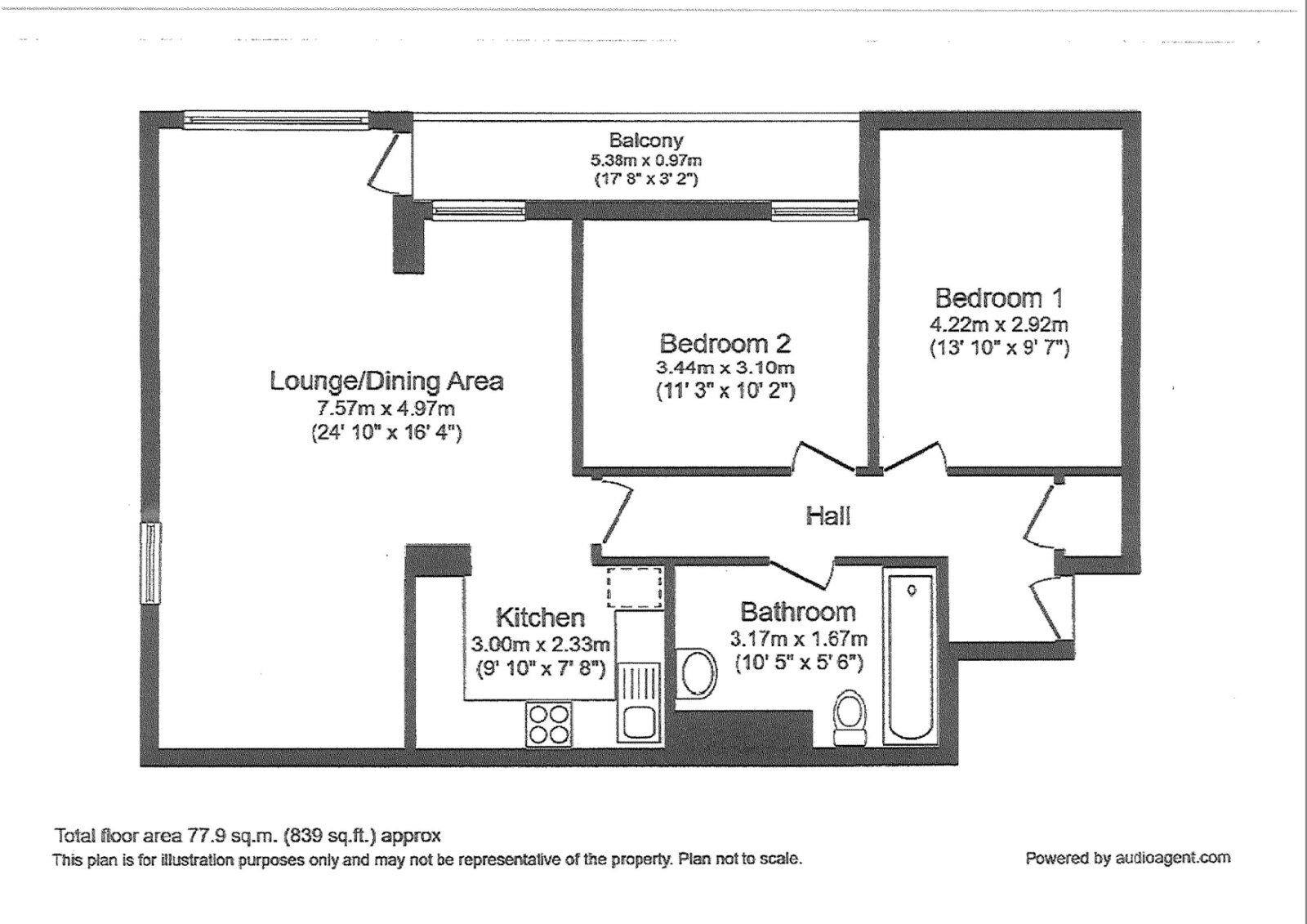 Floorplan of 2 bedroom Flat for sale, Conway Street, Liverpool, Merseyside, L5