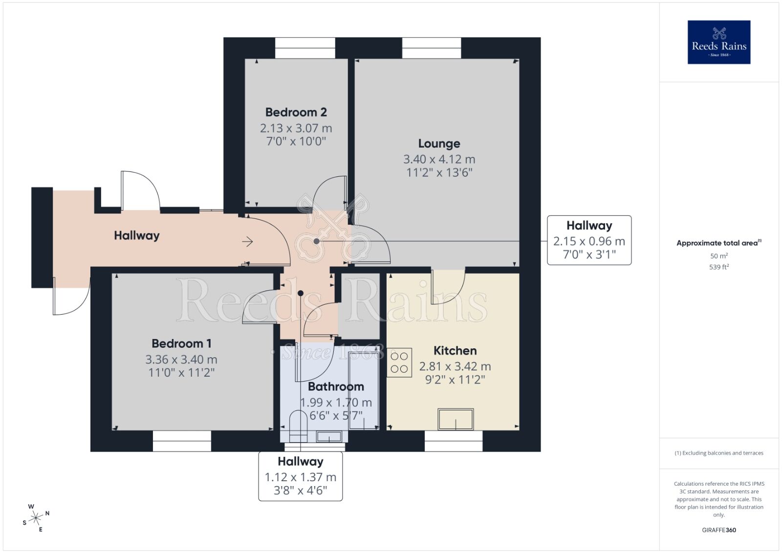 Floorplan of 2 bedroom Flat for sale, Burroughs Gardens, Liverpool, Merseyside, L3