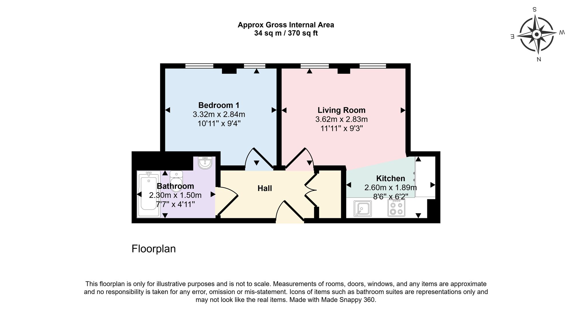 Floorplan of 1 bedroom Flat for sale, Neptune Place, Liverpool, Merseyside, L8