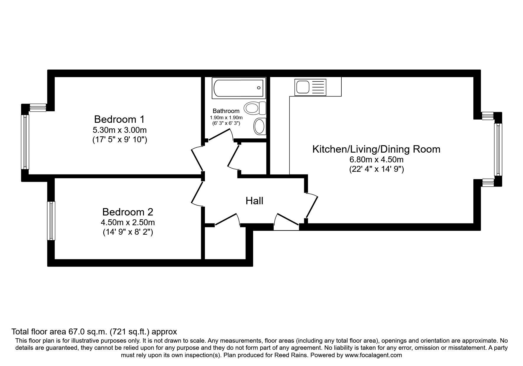 Floorplan of 2 bedroom Flat for sale, Gilmartin Grove, Liverpool, Merseyside, L6