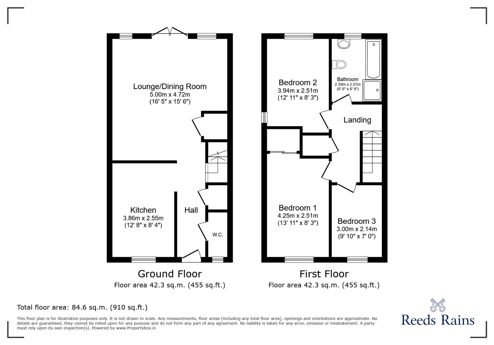 Floorplan of 3 bedroom Semi Detached House for sale, Verbena Drive, Liverpool, Merseyside, L11