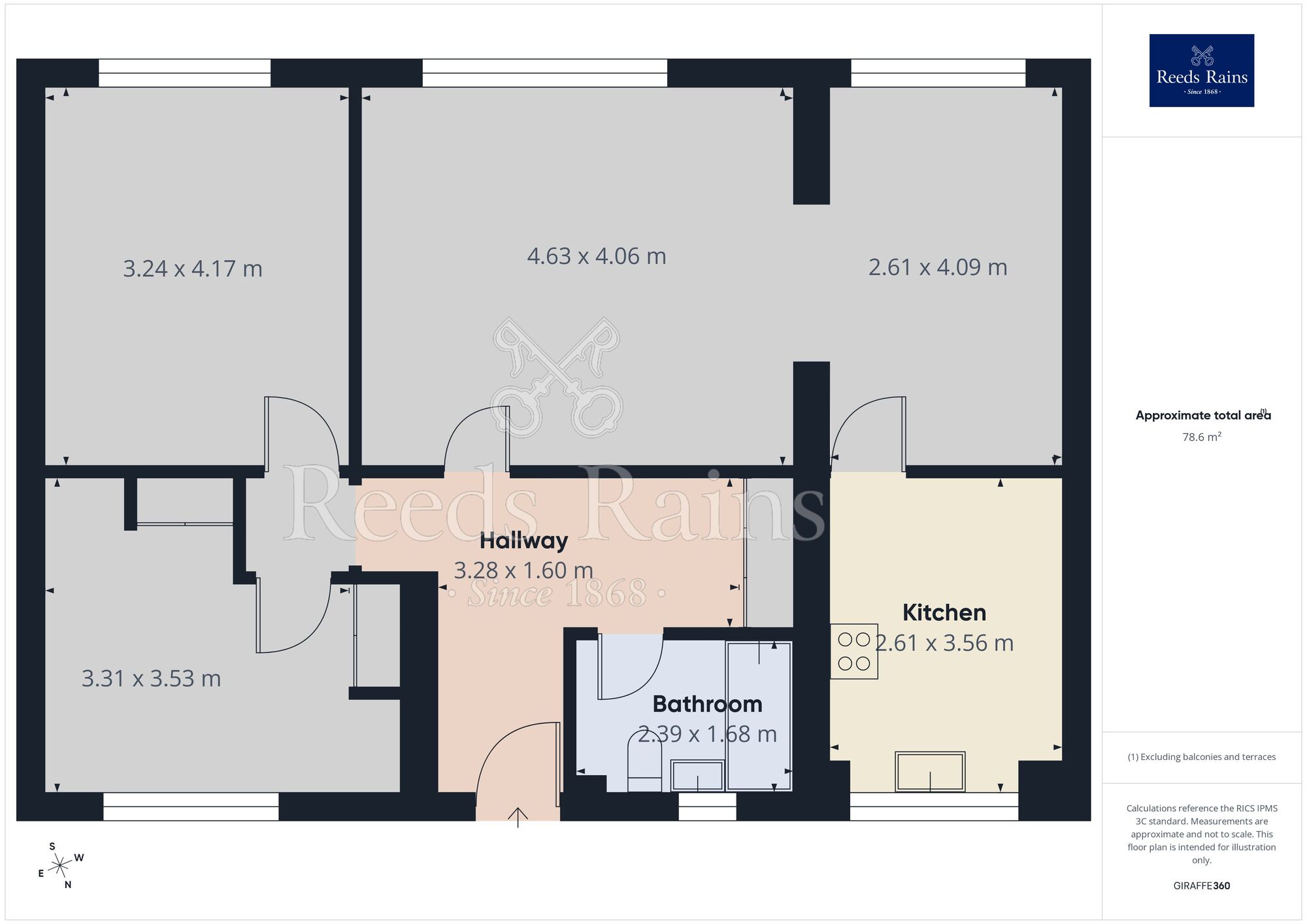 Floorplan of 2 bedroom Flat to rent, Cromptons Court, Liverpool, Merseyside, L18