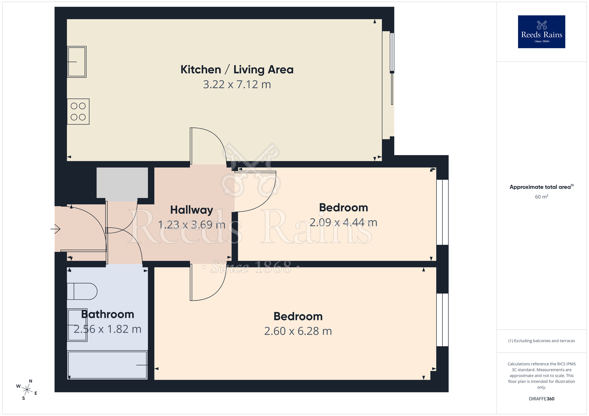 Floorplan of 2 bedroom Flat for sale, Pall Mall, Liverpool, Merseyside, L3
