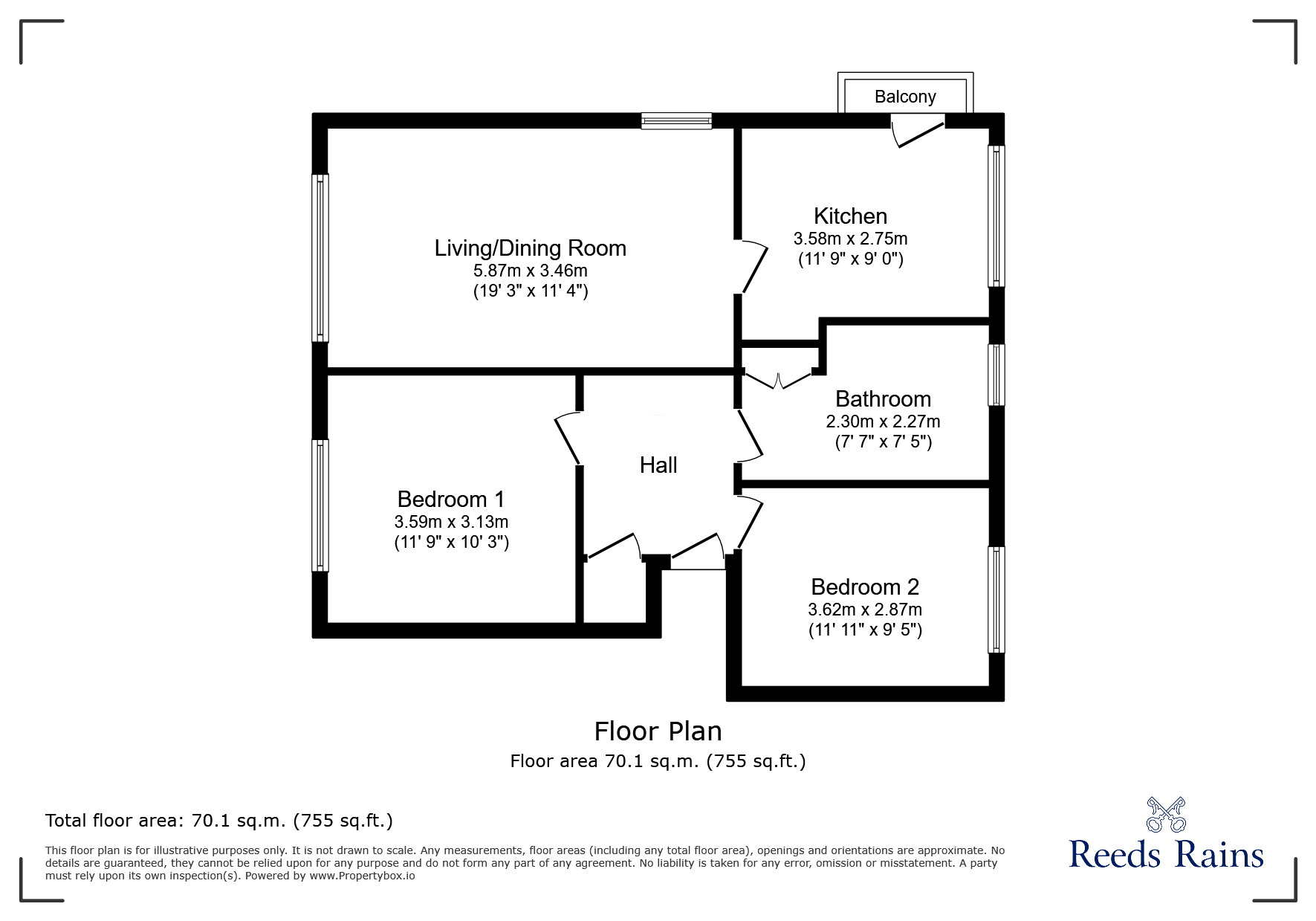 Floorplan of 2 bedroom Flat for sale, Beech Park, West Derby, Merseyside, L12