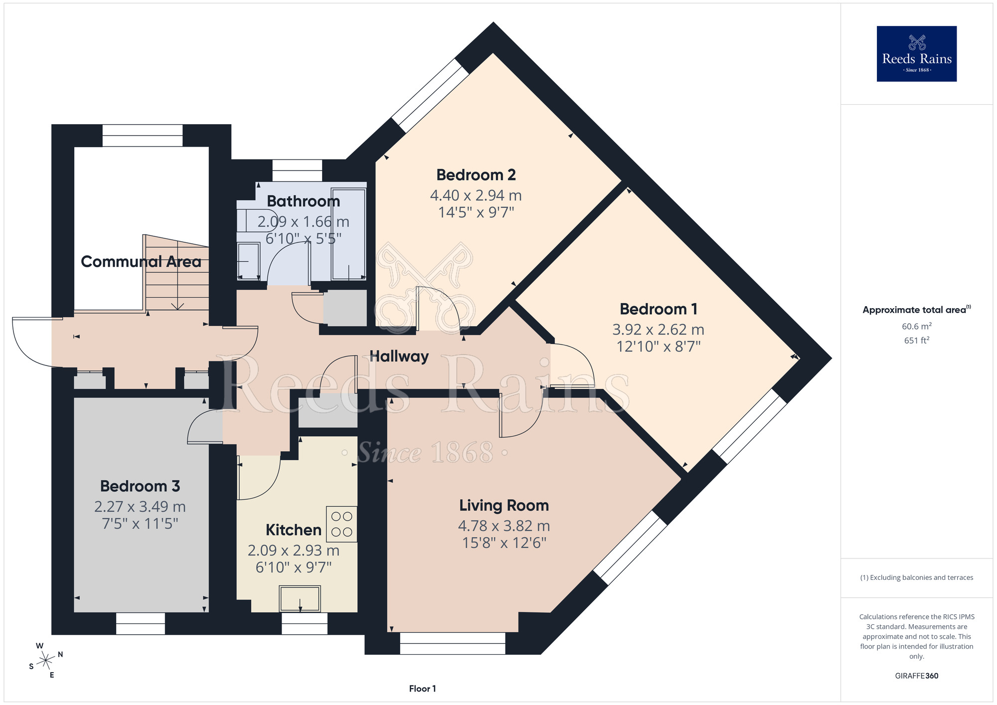 Floorplan of 3 bedroom Flat for sale, Princes Gardens, Highfield Street, Merseyside, L3