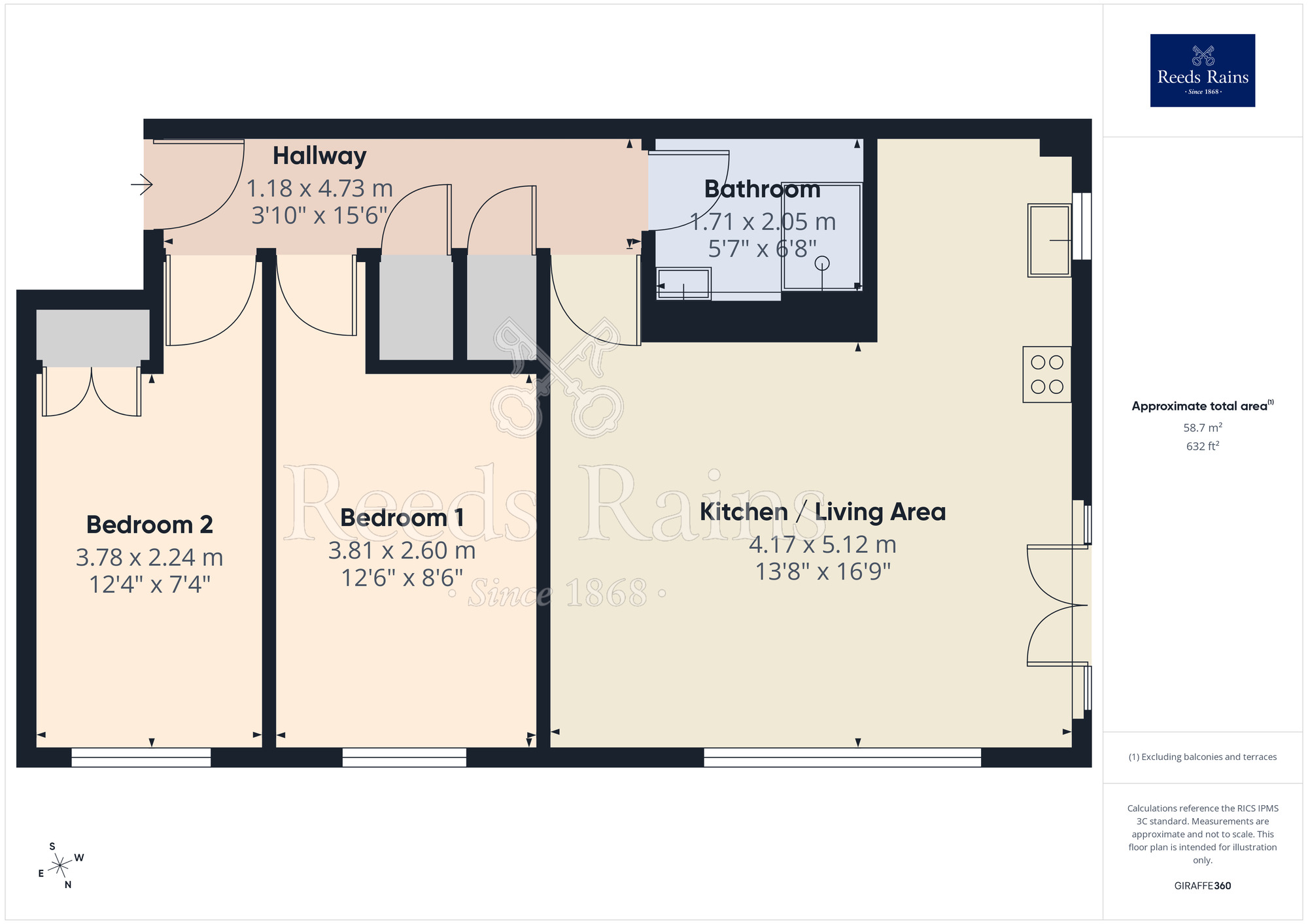 Floorplan of 2 bedroom Flat for sale, Gilmartin Grove, Liverpool, Merseyside, L6