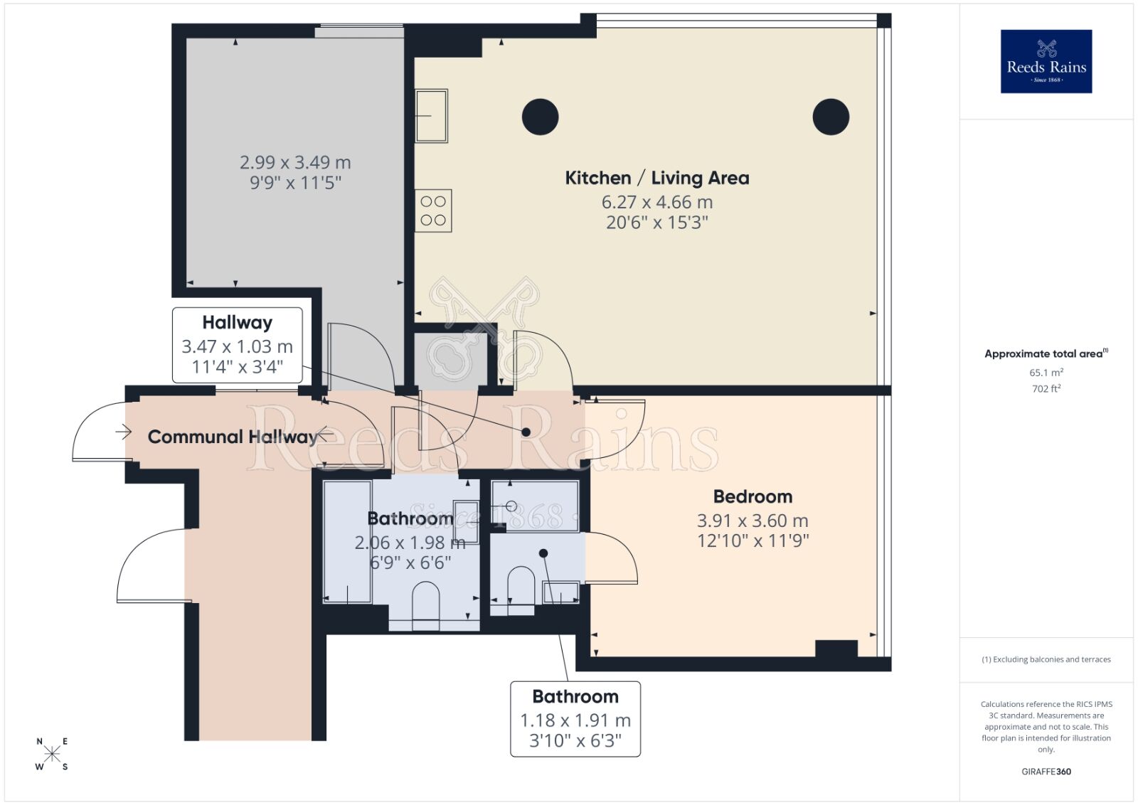 Floorplan of 2 bedroom Flat to rent, Kenyons Steps, Liverpool, Merseyside, L1