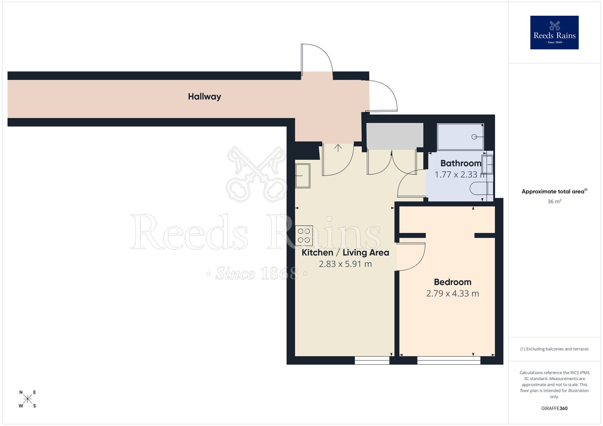 Floorplan of 1 bedroom Flat for sale, Carpenters Row, Liverpool, Merseyside, L1