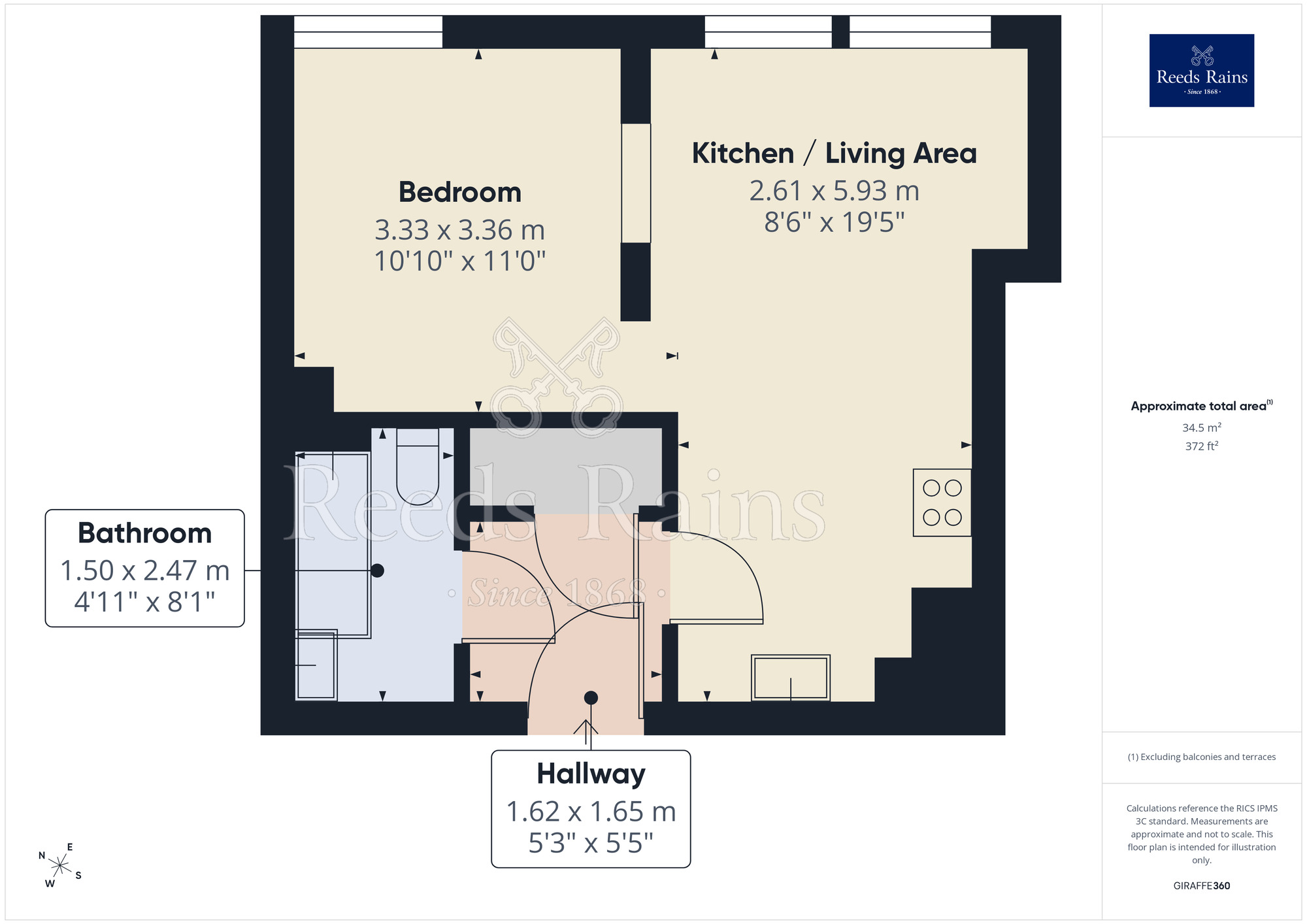 Floorplan of 1 bedroom Flat for sale, Temple Lane, Liverpool, Merseyside, L2