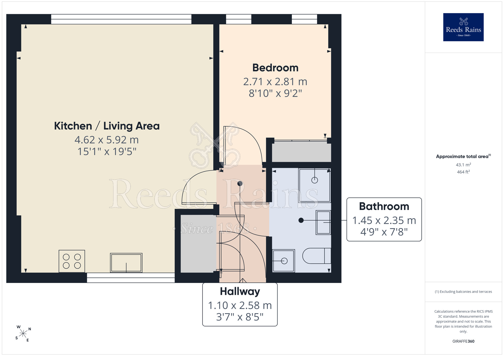 Floorplan of 1 bedroom Flat for sale, Mann Island, Liverpool, Merseyside, L3