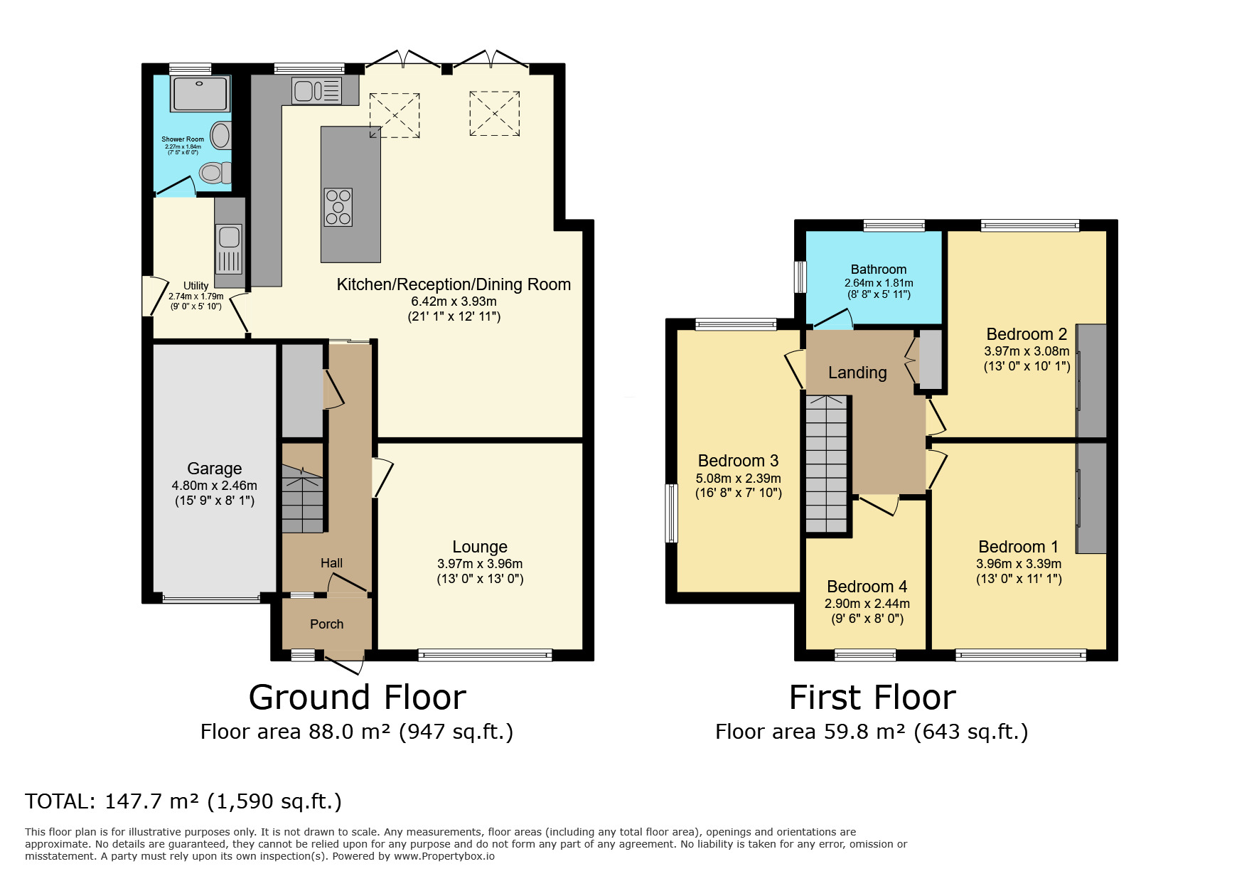 Floorplan of 4 bedroom Semi Detached House for sale, Common Lane, Kenilworth, Warwickshire, CV8