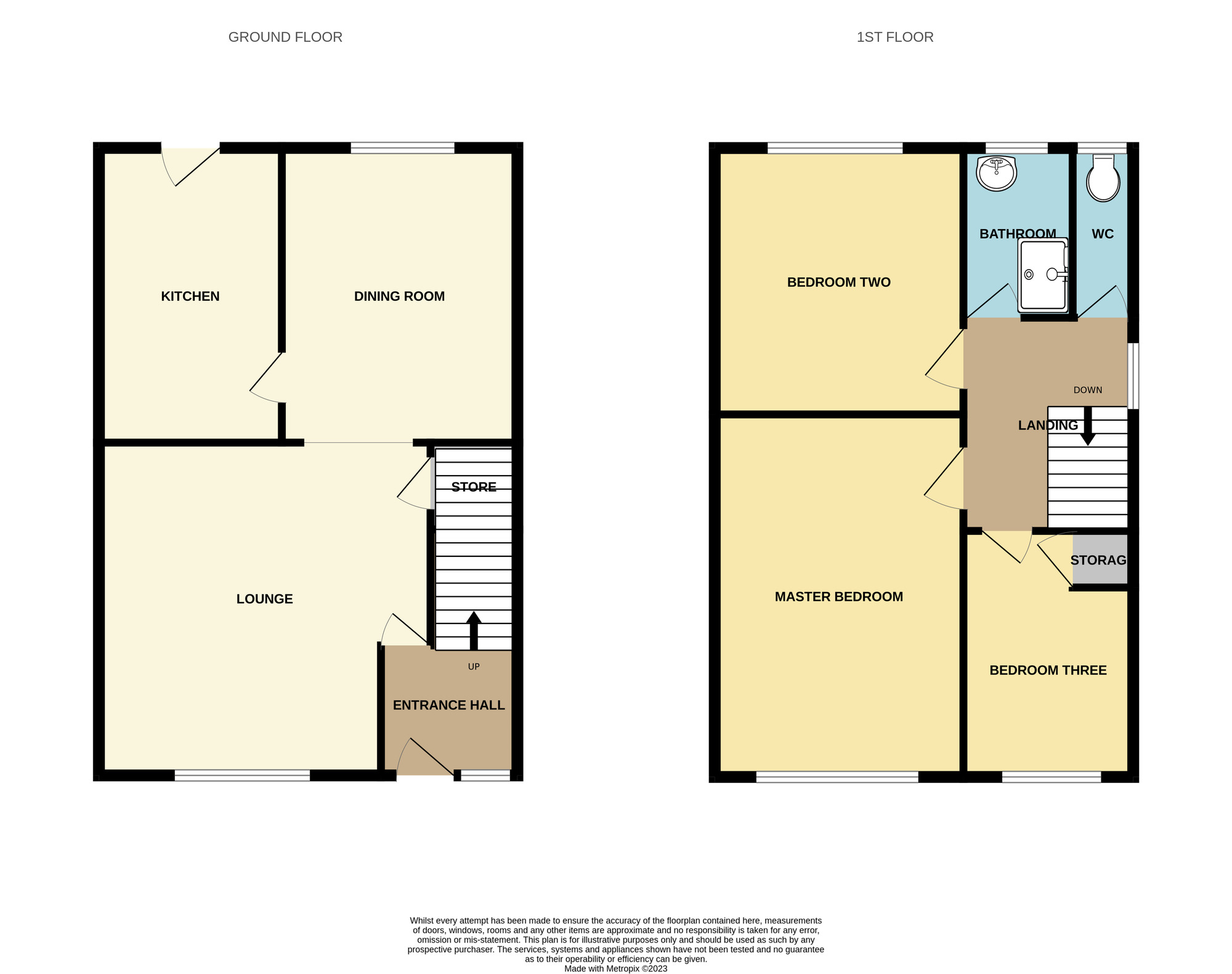 Floorplan of 3 bedroom Detached House for sale, Pennine Walk, Little Sutton, Cheshire, CH66