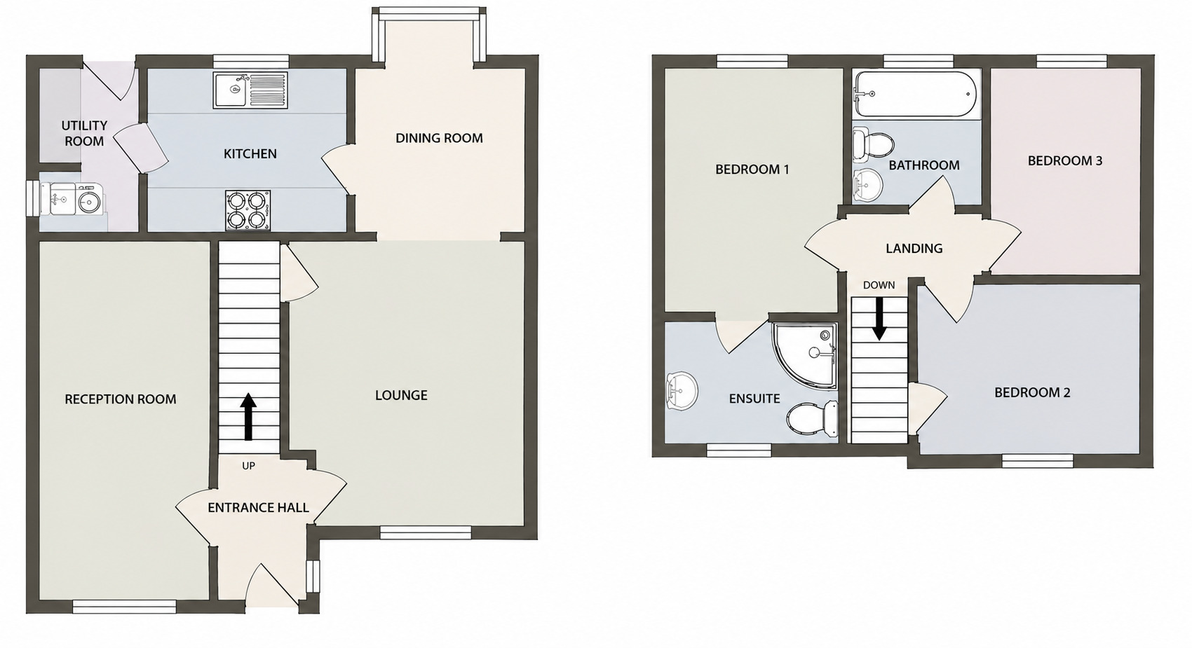 Floorplan of 3 bedroom Detached House for sale, Lindisfarne Avenue, Ellesmere Port, Cheshire, CH65