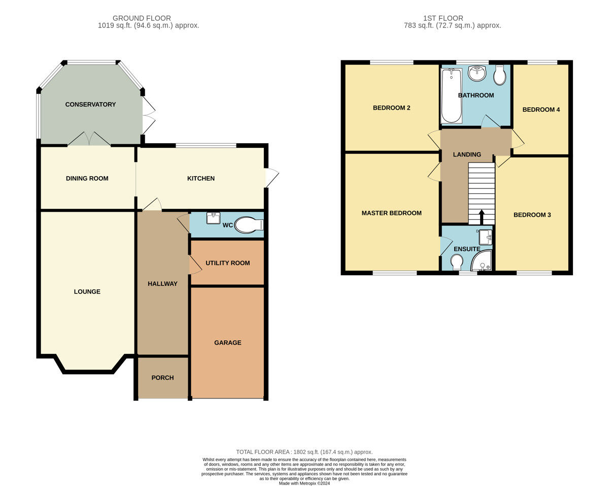 Floorplan of 4 bedroom Detached House for sale, Elland Drive, Little Sutton, Cheshire, CH66