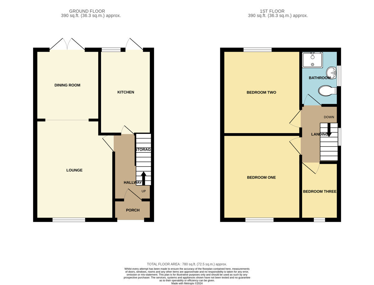 Floorplan of 3 bedroom Semi Detached House for sale, Heywood Road, Great Sutton, Cheshire, CH66