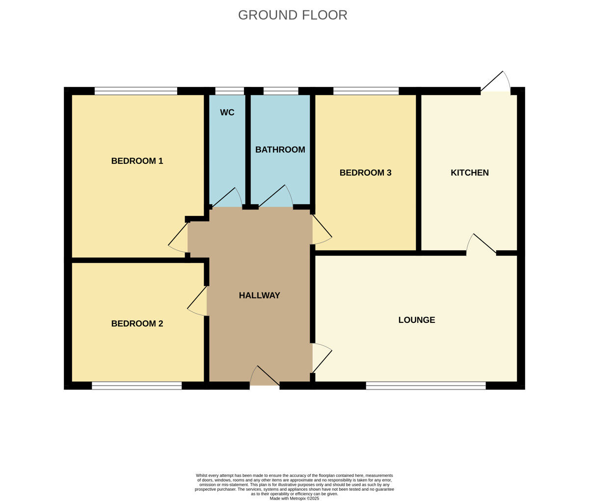Floorplan of 3 bedroom Semi Detached Bungalow for sale, Wellswood Road, Ellesmere Port, Cheshire, CH66