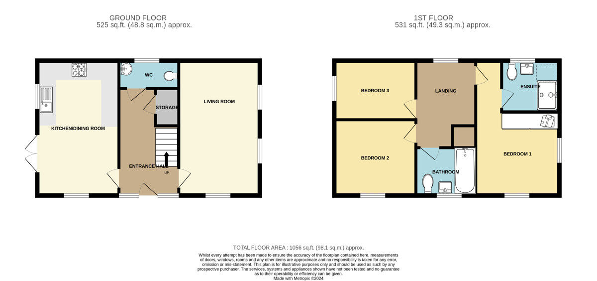 Floorplan of 3 bedroom Detached House to rent, Bluebelle Drive, Ellesmere Port, Cheshire, CH65