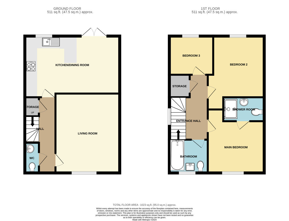 Floorplan of 3 bedroom Semi Detached House to rent, Bluebelle Drive, Ellesmere Port, Cheshire, CH65