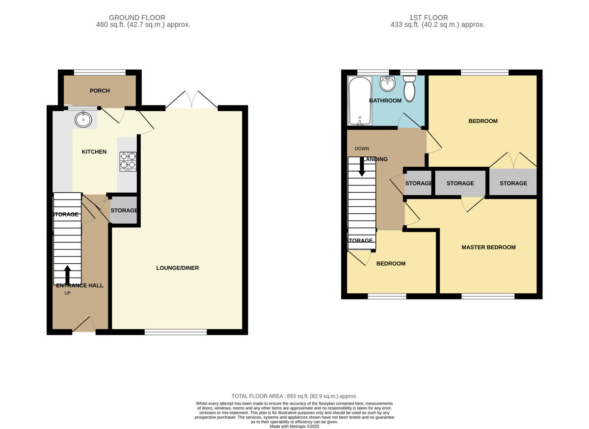 Floorplan of 3 bedroom Mid Terrace House for sale, Arundel Court, Ellesmere Port, CH65