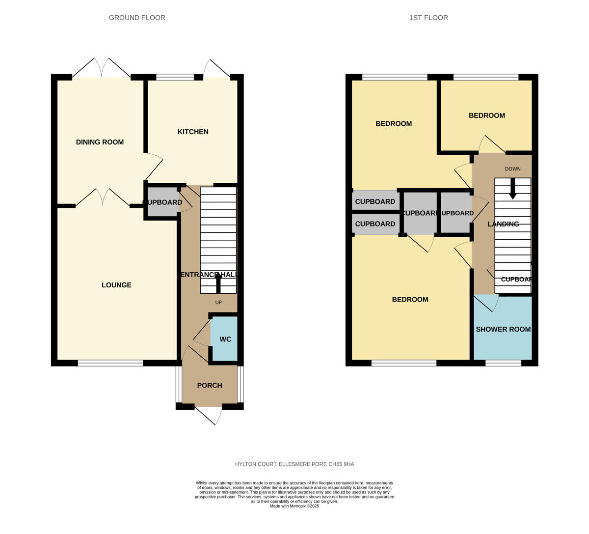 Floorplan of 3 bedroom Mid Terrace House for sale, Hylton Court, Ellesmere Port, Cheshire, CH65