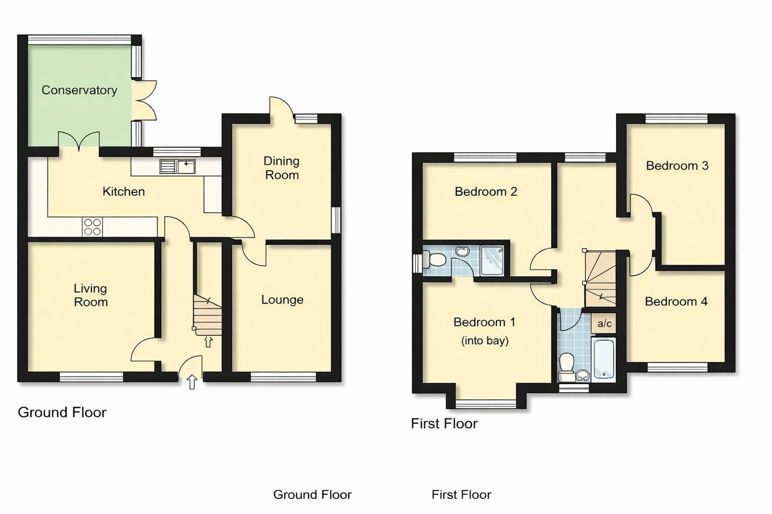 Floorplan of 4 bedroom Detached House for sale, Coventry Avenue, Great Sutton, Cheshire, CH66