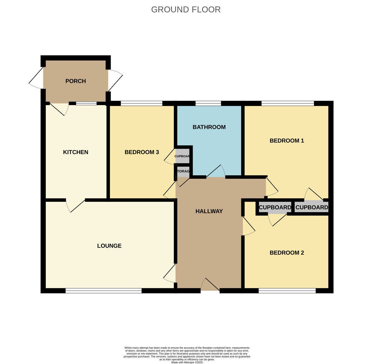 Floorplan of 3 bedroom Semi Detached Bungalow for sale, Hillside Drive, Ellesmere Port, Cheshire, CH66