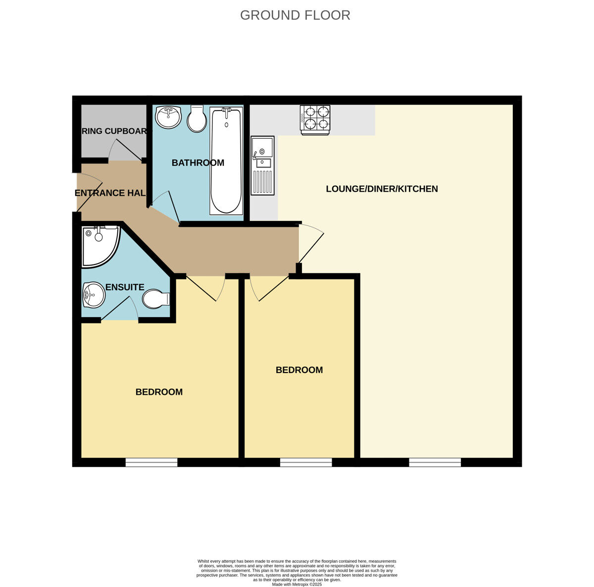Floorplan of 2 bedroom  Flat for sale, St. Edmunds House, Robinson Road, Ellesmere Port, CH65