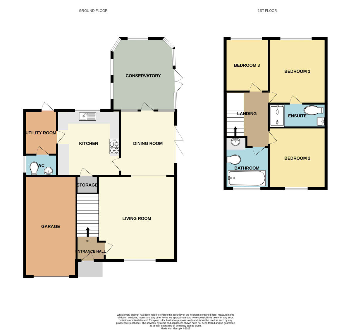 Floorplan of 3 bedroom Detached House for sale, Orkney Close, Ellesmere Port, Cheshire, CH65