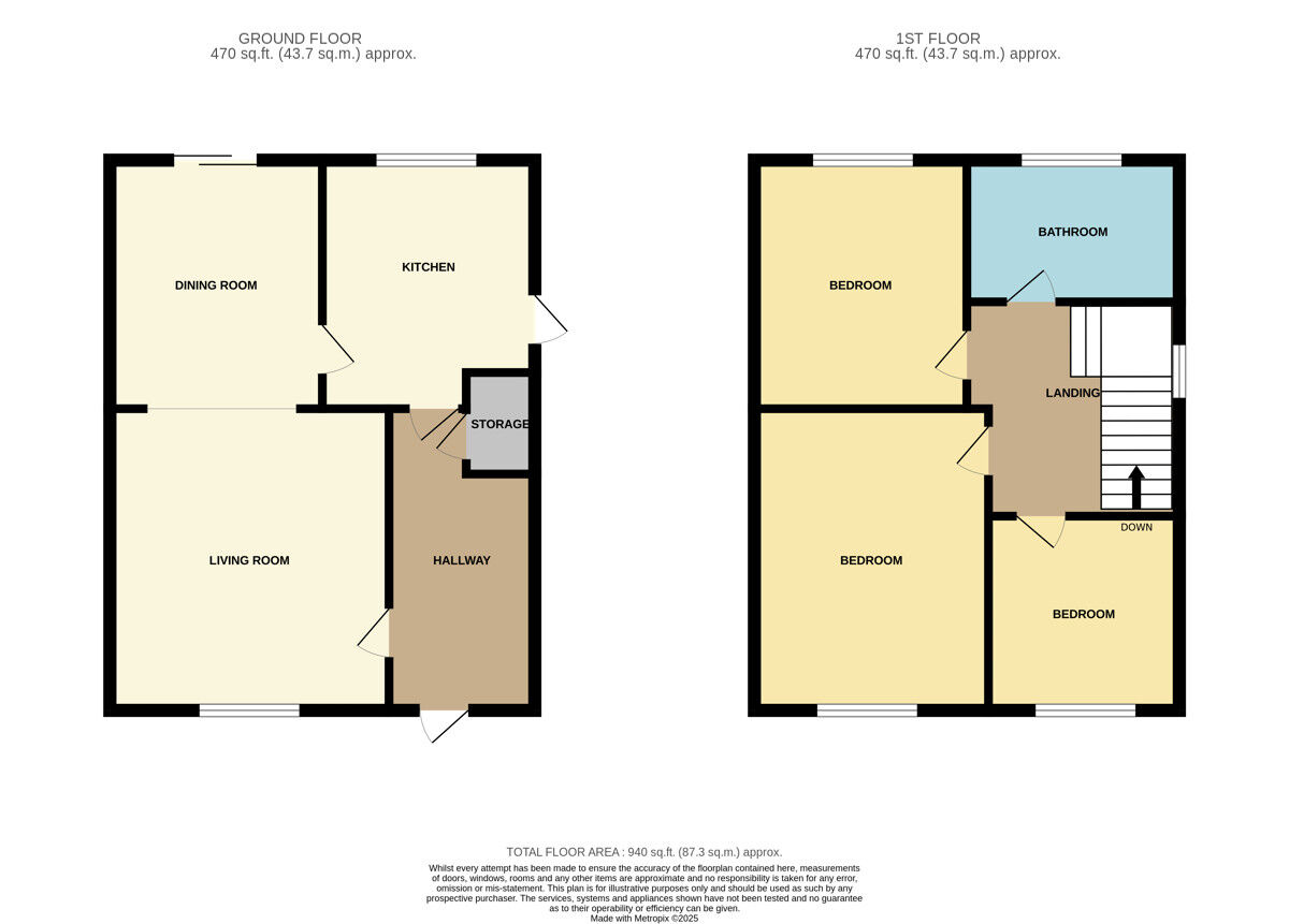 Floorplan of 3 bedroom Semi Detached House for sale, Overpool Road, Great Sutton, Cheshire, CH66