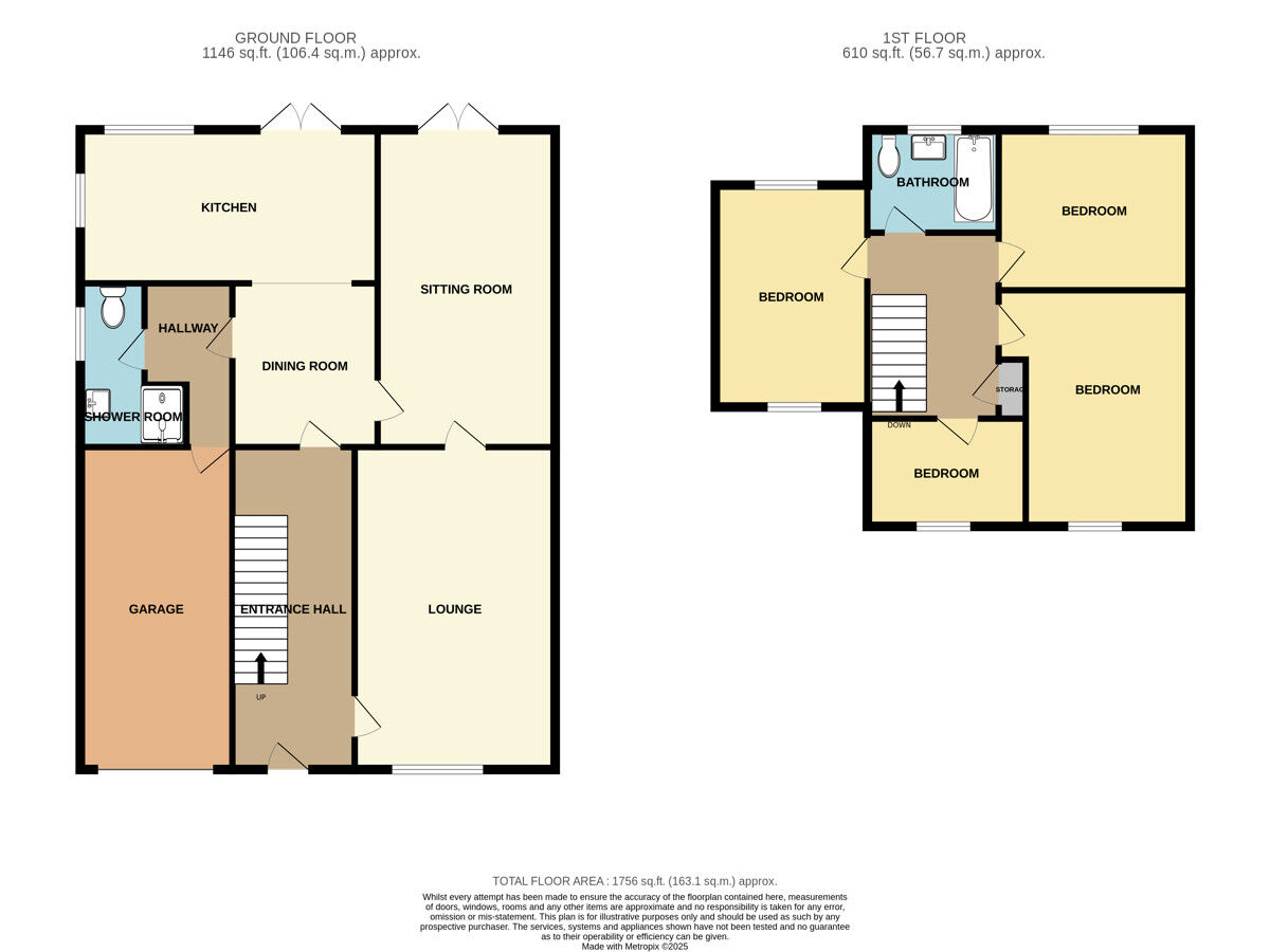 Floorplan of 4 bedroom Detached House for sale, Kendal Drive, Great Sutton, Cheshire, CH66