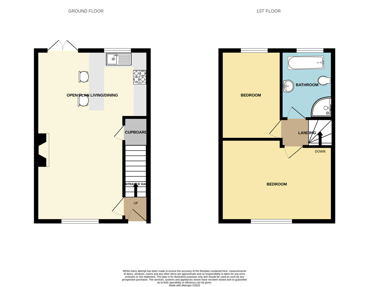 Floorplan of 2 bedroom End Terrace House for sale, Stafford Gardens, Ellesmere Port, Cheshire, CH65